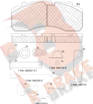 R Brake RB2091-113 - Тормозные колодки, дисковые, комплект autosila-amz.com