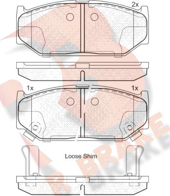 R Brake RB2045 - Тормозные колодки, дисковые, комплект autosila-amz.com