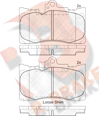 R Brake RB2059 - Тормозные колодки, дисковые, комплект autosila-amz.com