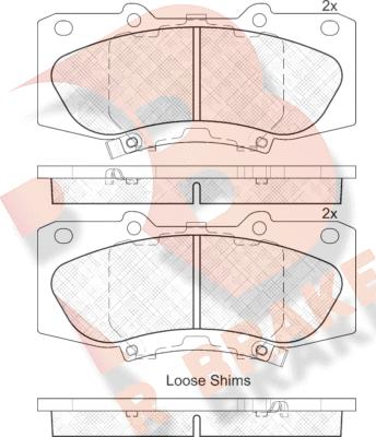 R Brake RB2006 - Тормозные колодки, дисковые, комплект autosila-amz.com