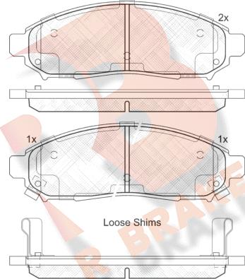 R Brake RB2003-200 - Тормозные колодки, дисковые, комплект autosila-amz.com