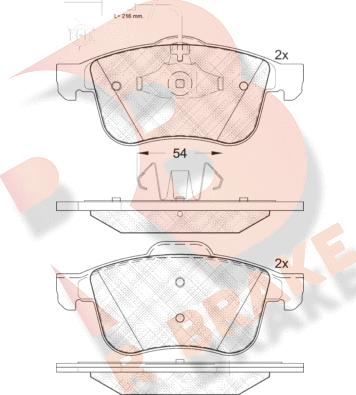 R Brake RB2007 - Тормозные колодки, дисковые, комплект autosila-amz.com