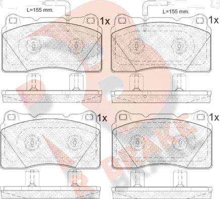 R Brake RB2010 - Тормозные колодки, дисковые, комплект autosila-amz.com