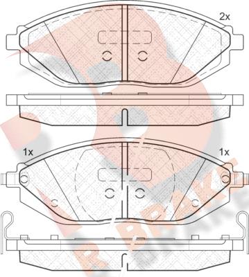 R Brake RB2023 - Тормозные колодки, дисковые, комплект autosila-amz.com