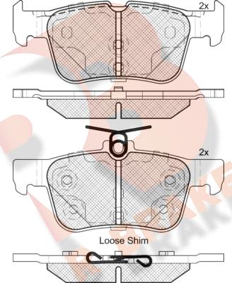 R Brake RB2198 - Тормозные колодки, дисковые, комплект autosila-amz.com