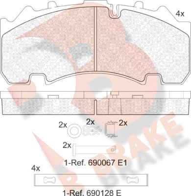 R Brake RB2155-066 - Тормозные колодки, дисковые, комплект autosila-amz.com