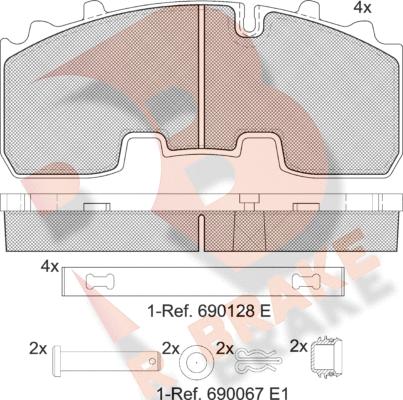 R Brake RB2156-066 - Тормозные колодки, дисковые, комплект autosila-amz.com