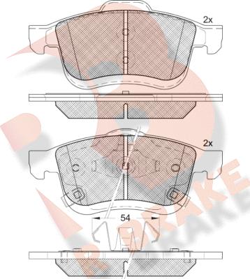 R Brake RB2165 - Тормозные колодки, дисковые, комплект autosila-amz.com