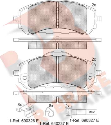 R Brake RB2160 - Тормозные колодки, дисковые, комплект autosila-amz.com