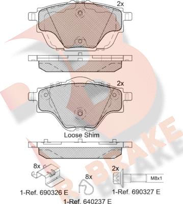 R Brake RB2161 - Тормозные колодки, дисковые, комплект autosila-amz.com