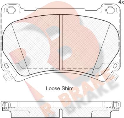 R Brake RB2163 - Тормозные колодки, дисковые, комплект autosila-amz.com