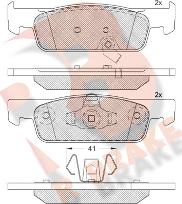 R Brake RB2115-208 - Тормозные колодки, дисковые, комплект autosila-amz.com