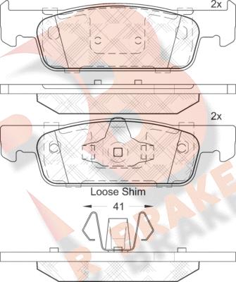 R Brake RB2115 - Тормозные колодки, дисковые, комплект autosila-amz.com