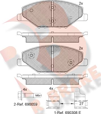 R Brake RB2110 - Тормозные колодки, дисковые, комплект autosila-amz.com