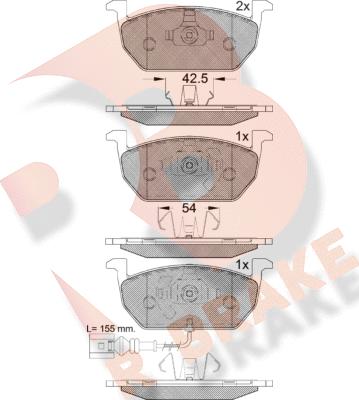 R Brake RB2189 - Тормозные колодки, дисковые, комплект autosila-amz.com