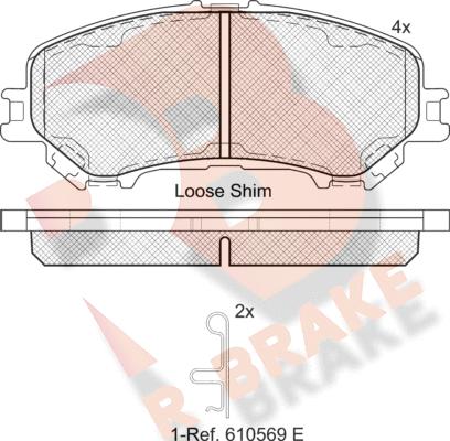 R Brake RB2181-200 - Тормозные колодки, дисковые, комплект autosila-amz.com