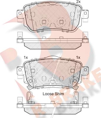 R Brake RB2188 - Тормозные колодки, дисковые, комплект autosila-amz.com