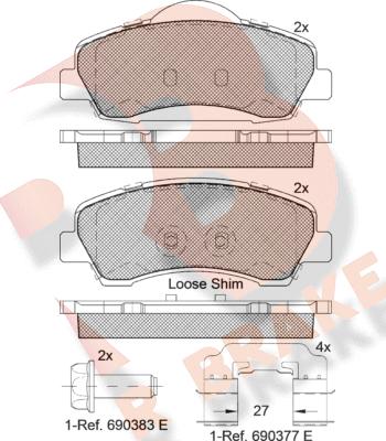 R Brake RB2131-067 - Тормозные колодки, дисковые, комплект autosila-amz.com