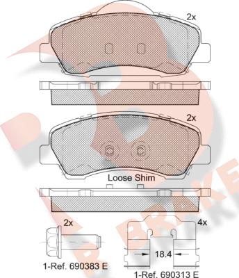 R Brake RB2131 - Тормозные колодки, дисковые, комплект autosila-amz.com