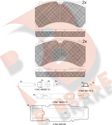 R Brake RB2123-073 - Тормозные колодки, дисковые, комплект autosila-amz.com