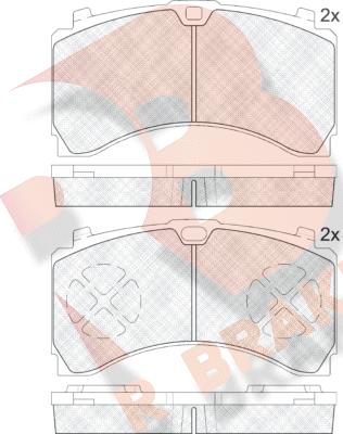 R Brake RB2123 - Тормозные колодки, дисковые, комплект autosila-amz.com