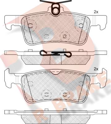 R Brake RB2174-208 - Тормозные колодки, дисковые, комплект autosila-amz.com