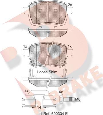 R Brake RB2170 - Тормозные колодки, дисковые, комплект autosila-amz.com