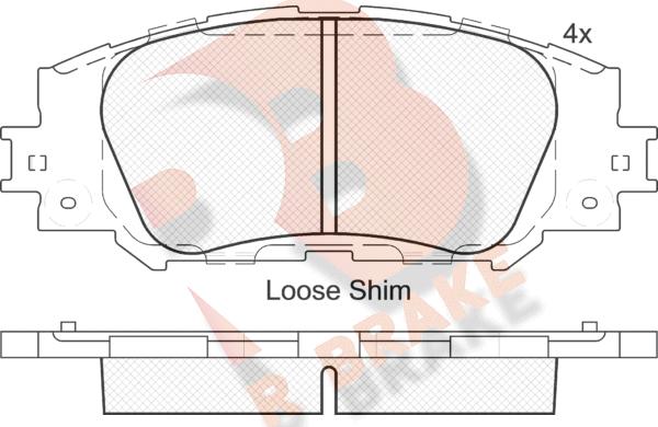 R Brake RB2172 - Тормозные колодки, дисковые, комплект autosila-amz.com