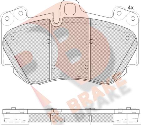 R Brake RB2349-208 - Тормозные колодки, дисковые, комплект autosila-amz.com