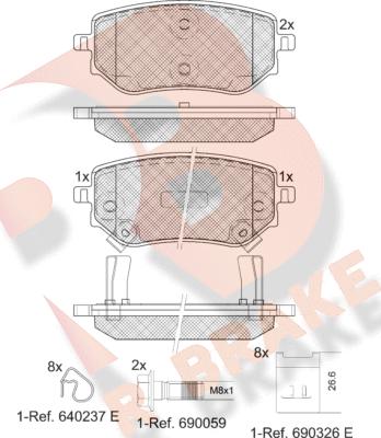 R Brake RB2343 - Тормозные колодки, дисковые, комплект autosila-amz.com