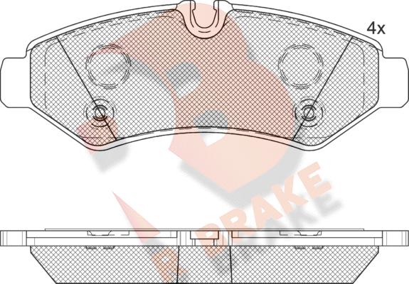 R Brake RB2350 - Тормозные колодки, дисковые, комплект autosila-amz.com