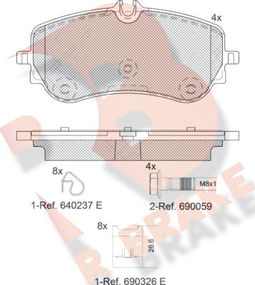 R Brake RB2301 - Тормозные колодки, дисковые, комплект autosila-amz.com