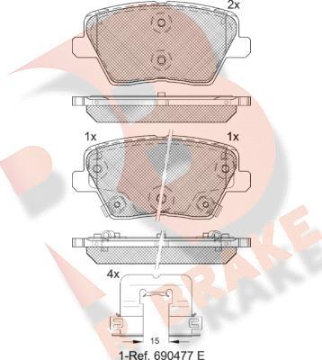 R Brake RB2318 - Тормозные колодки, дисковые, комплект autosila-amz.com