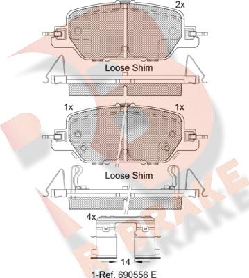 R Brake RB2323 - Тормозные колодки, дисковые, комплект autosila-amz.com