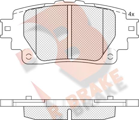 R Brake RB2376 - Тормозные колодки, дисковые, комплект autosila-amz.com