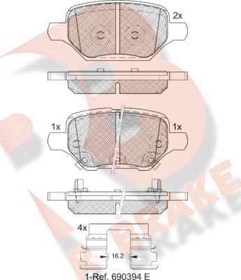 R Brake RB2370 - Тормозные колодки, дисковые, комплект autosila-amz.com