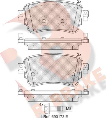 R Brake RB2294 - Тормозные колодки, дисковые, комплект autosila-amz.com