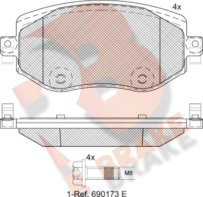 R Brake RB2292 - Тормозные колодки, дисковые, комплект autosila-amz.com