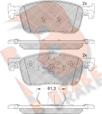 R Brake RB2297 - Тормозные колодки, дисковые, комплект autosila-amz.com