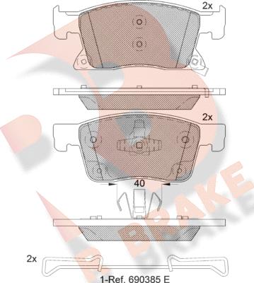 R Brake RB2245 - Тормозные колодки, дисковые, комплект autosila-amz.com