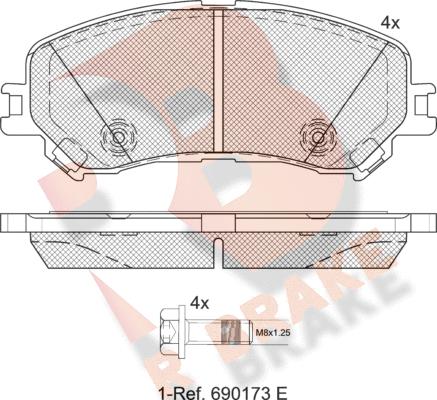 R Brake RB2259 - Тормозные колодки, дисковые, комплект autosila-amz.com