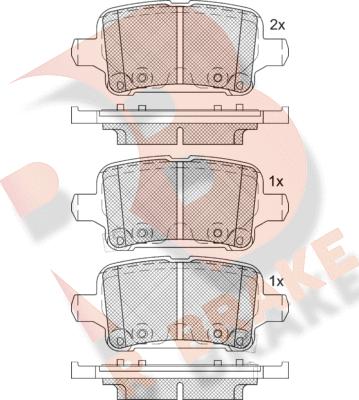 R Brake RB2257-208 - Тормозные колодки, дисковые, комплект autosila-amz.com