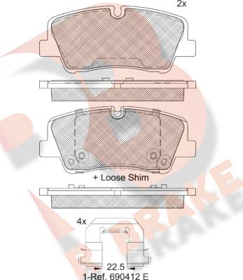 R Brake RB2267-204 - Тормозные колодки, дисковые, комплект autosila-amz.com