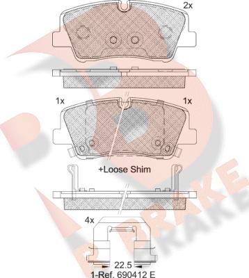 R Brake RB2267 - Тормозные колодки, дисковые, комплект autosila-amz.com