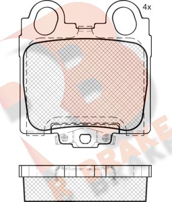 R Brake RB2208 - Тормозные колодки, дисковые, комплект autosila-amz.com