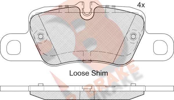 R Brake RB2207 - Тормозные колодки, дисковые, комплект autosila-amz.com