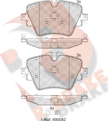 R Brake RB2216 - Тормозные колодки, дисковые, комплект autosila-amz.com