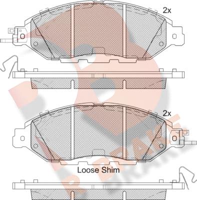 R Brake RB2234 - Тормозные колодки, дисковые, комплект autosila-amz.com