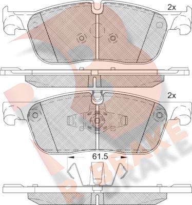 R Brake RB2236 - Тормозные колодки, дисковые, комплект autosila-amz.com