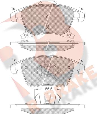 R Brake RB2231 - Тормозные колодки, дисковые, комплект autosila-amz.com